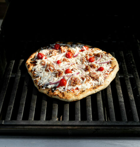 pizza on propane grill